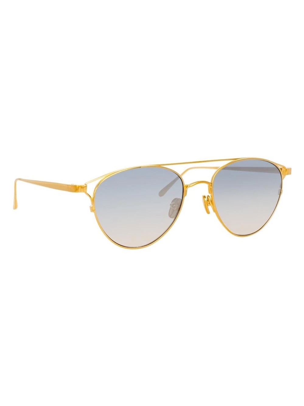 Linda Farrow Omar Gold Aviator Sunglasses LFL804 C7 Titanium NWT Full Set